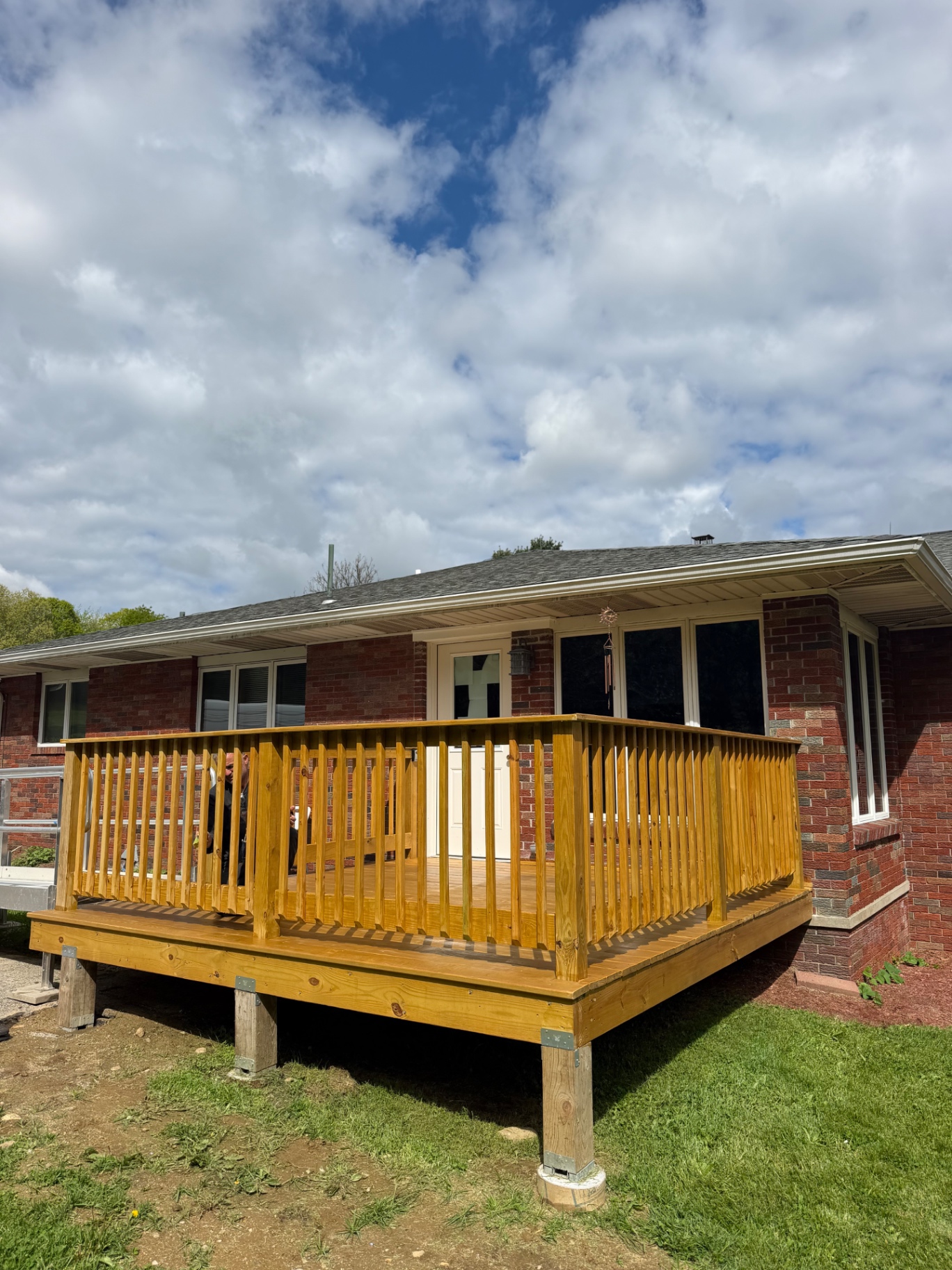 New Pressure-Treated Deck with Railings