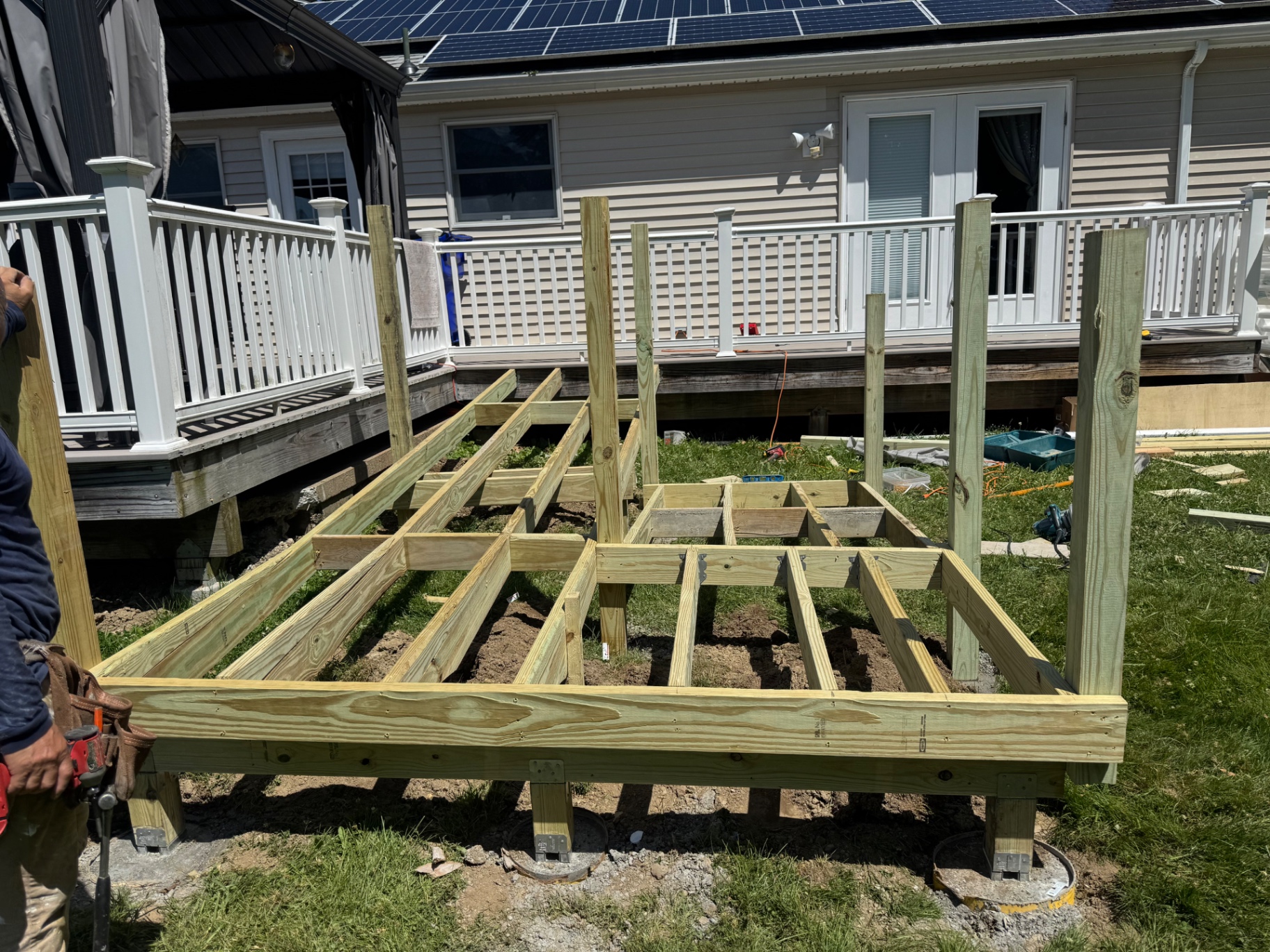New Pressure-Treated Deck Build — before