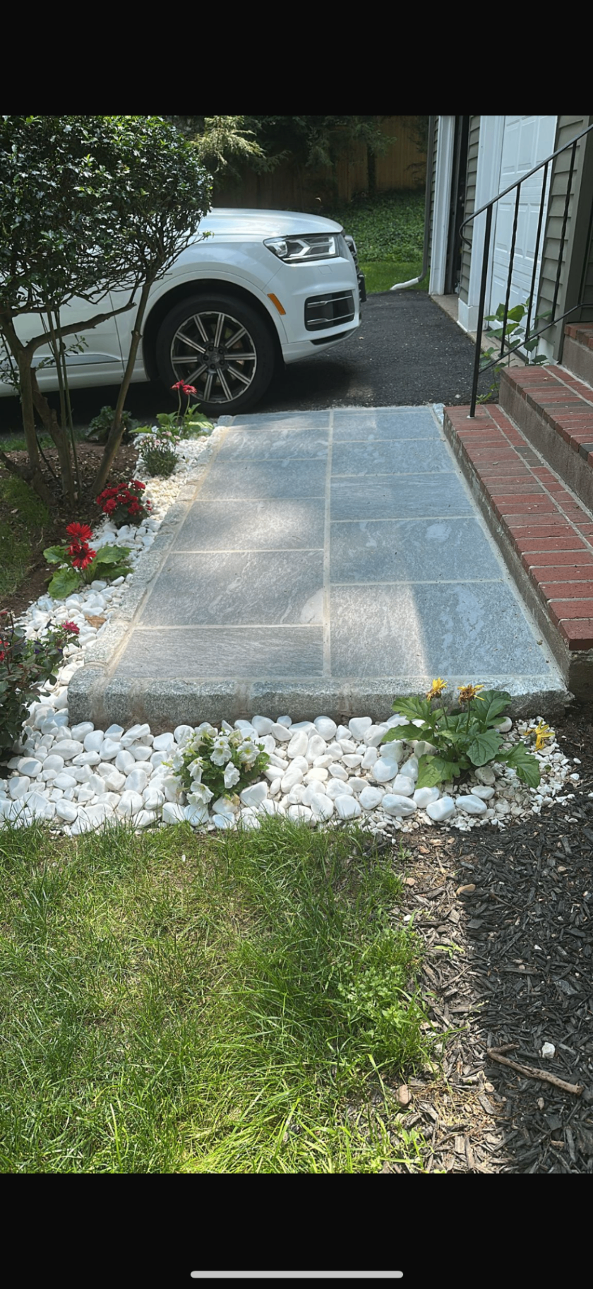Bluestone Landing with Granite Border